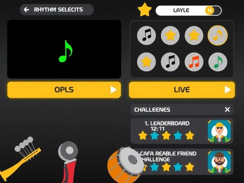 Dhol Beat difficulty selection screen showing various challenge levels
